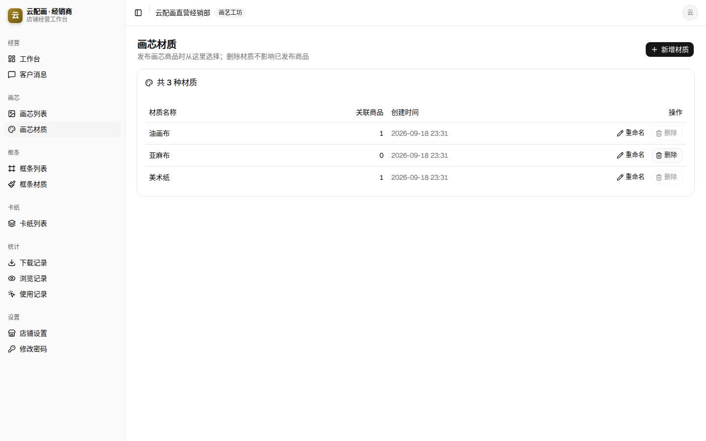 画芯材质